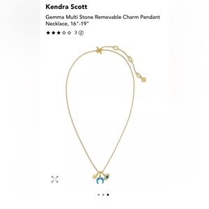 Kendra Scott Gold Necklace with Blue and Gold Charms
